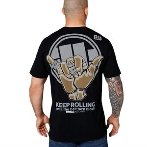 Pitbull Westcoast Men's Black Keep Rolling BJJ‎ T-Shirt Size Large